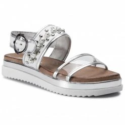 Mules Et Sandales Sandales CARINII - B4939 H32-L46-000-986 Blanc, Argent