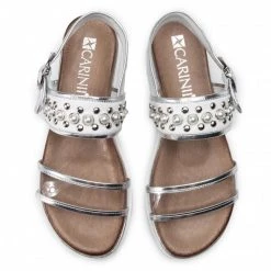 Mules Et Sandales Sandales CARINII - B4939 H32-L46-000-986 Blanc, Argent -Carinii Soldes 0000201224410 5 kch