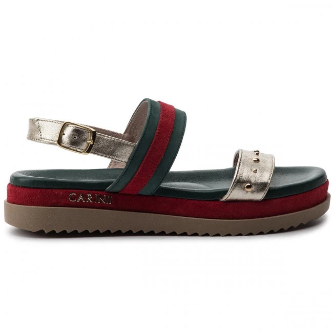 Mules Et Sandales Sandales CARINII - B5103 H33-I64-L87-986 Multicolore, Or 2 Mules Et Sandales Sandales CARINII - B5103 H33-I64-L87-986 Multicolore, Or – Image 2