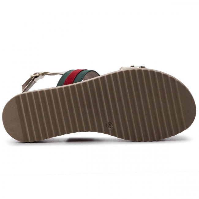 Mules Et Sandales Sandales CARINII - B5103 H33-I64-L87-986 Multicolore, Or 4 Mules Et Sandales Sandales CARINII - B5103 H33-I64-L87-986 Multicolore, Or – Image 4