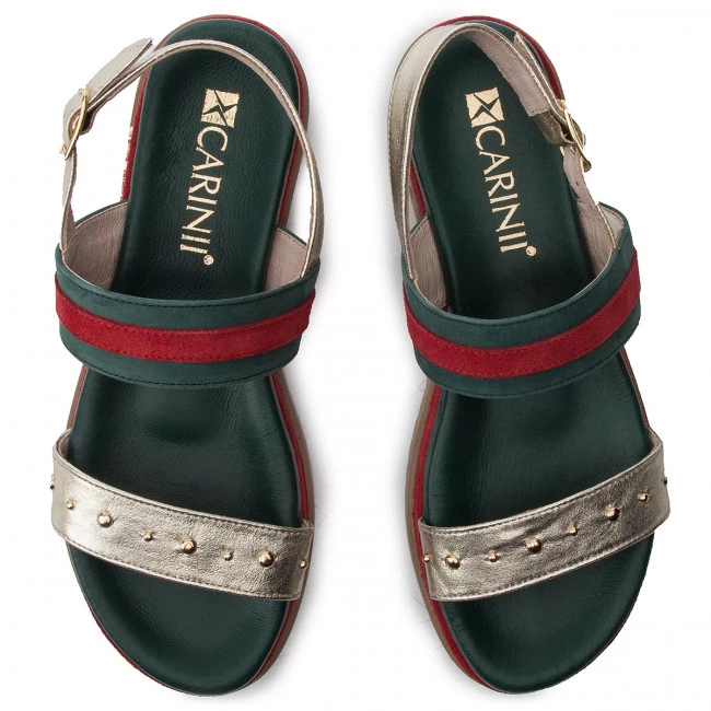 Mules Et Sandales Sandales CARINII - B5103 H33-I64-L87-986 Multicolore, Or 5 Mules Et Sandales Sandales CARINII - B5103 H33-I64-L87-986 Multicolore, Or – Image 5