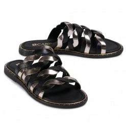 Mules Et Sandales Mules / Sandales De Bain CARINII - B6026 353-180-000-000 Noir, Or -Carinii Soldes 0000207715417 05 ppi