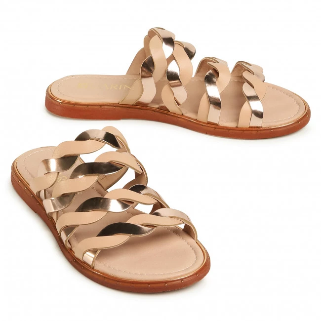 Mules Et Sandales Mules / Sandales De Bain CARINII - B6026 491-180-000-000 Beige, Or 5 Mules Et Sandales Mules / Sandales De Bain CARINII - B6026 491-180-000-000 Beige, Or – Image 5