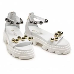 Mules Et Sandales Sandales CARINII - B7226 L46-000-000-E49 Blanc -Carinii Soldes 5902632767786 04 pa